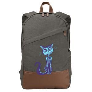 Day Of The Dead Dia De Los Muertos Cat Cotton Canvas Backpack