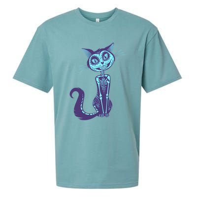 Day Of The Dead Dia De Los Muertos Cat Sueded Cloud Jersey T-Shirt