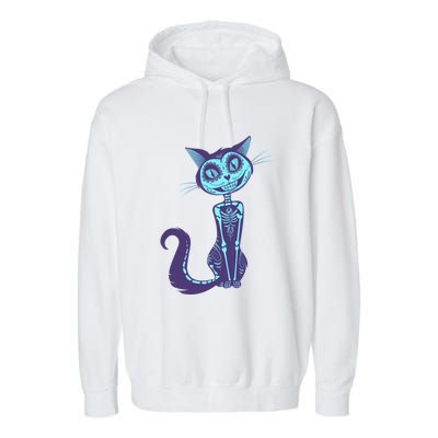 Day Of The Dead Dia De Los Muertos Cat Garment-Dyed Fleece Hoodie