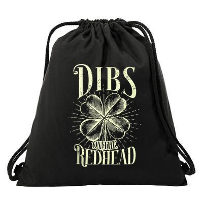Dibs On The Redhead St Patricks Day Drinking Drawstring Bag
