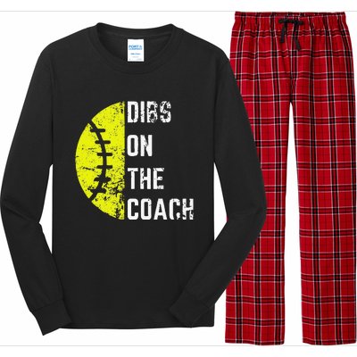 Dibs On The Coach Funny Softball Wife Baseball Coach Long Sleeve Pajama Set