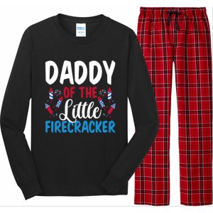 Daddy Of The Little Firecracker 4th Of July American Flag Funny Gift Long Sleeve Pajama Set