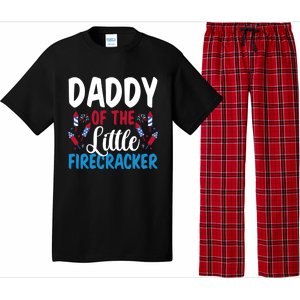 Daddy Of The Little Firecracker 4th Of July American Flag Funny Gift Pajama Set