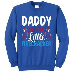 Daddy Of The Little Firecracker 4th Of July American Flag Funny Gift Sweatshirt