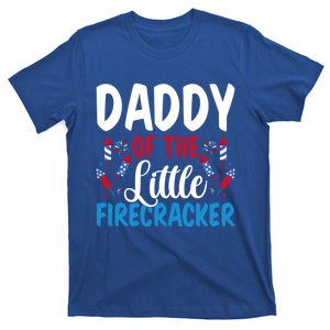 Daddy Of The Little Firecracker 4th Of July American Flag Funny Gift T-Shirt