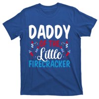 Daddy Of The Little Firecracker 4th Of July American Flag Funny Gift T-Shirt