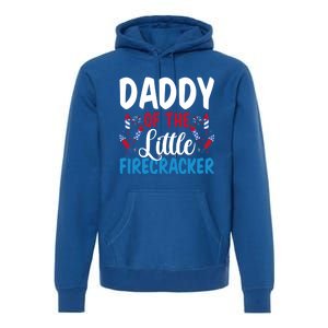 Daddy Of The Little Firecracker 4th Of July American Flag Funny Gift Premium Hoodie