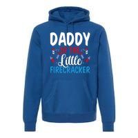 Daddy Of The Little Firecracker 4th Of July American Flag Funny Gift Premium Hoodie