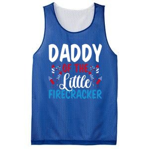 Daddy Of The Little Firecracker 4th Of July American Flag Funny Gift Mesh Reversible Basketball Jersey Tank