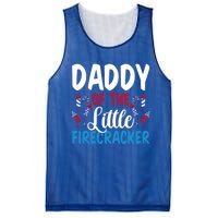 Daddy Of The Little Firecracker 4th Of July American Flag Funny Gift Mesh Reversible Basketball Jersey Tank