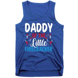 Daddy Of The Little Firecracker 4th Of July American Flag Funny Gift Tank Top