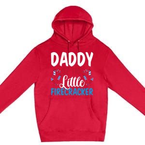 Daddy Of The Little Firecracker 4th Of July American Flag Funny Gift Premium Pullover Hoodie