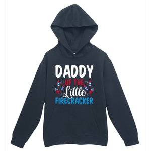 Daddy Of The Little Firecracker 4th Of July American Flag Funny Gift Urban Pullover Hoodie