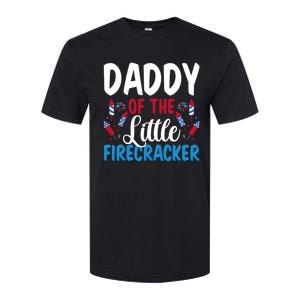 Daddy Of The Little Firecracker 4th Of July American Flag Funny Gift Softstyle CVC T-Shirt