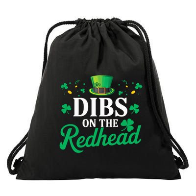 Dibs On The Redhead St Patricks Day Drinking Drawstring Bag