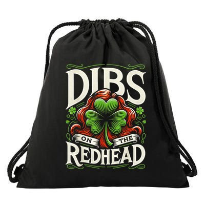 Dibs On The Redhead St Patricks Day Drinking Drawstring Bag