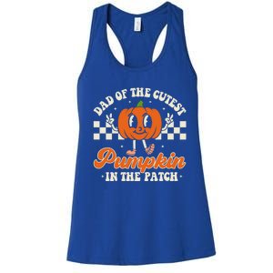 Dad Of The Cutest Pumpkins In The Patch Family Halloween Dad Gift Women's Racerback Tank