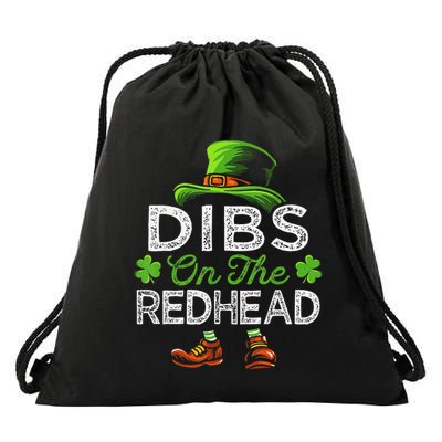 Dibs On The Redhead Irish Leprechaun Funny St Patricks Day Drawstring Bag
