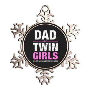 Dad Of Twins Girls Gender Reveal Baby Announcement Metallic Star Ornament