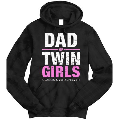 Dad Of Twins Girls Gender Reveal Baby Announcement Tie Dye Hoodie