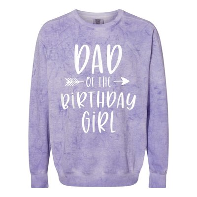  Dad of the Birthday Girl Daddy & Daughter Bday Party Father Colorblast Crewneck Sweatshirt