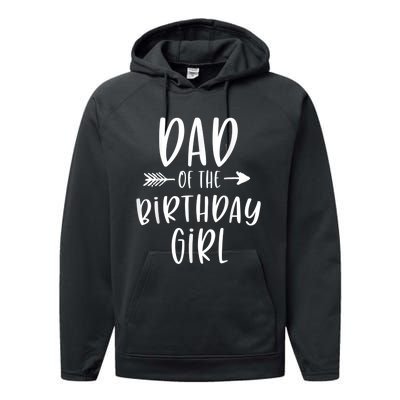  Dad of the Birthday Girl Daddy & Daughter Bday Party Father Performance Fleece Hoodie