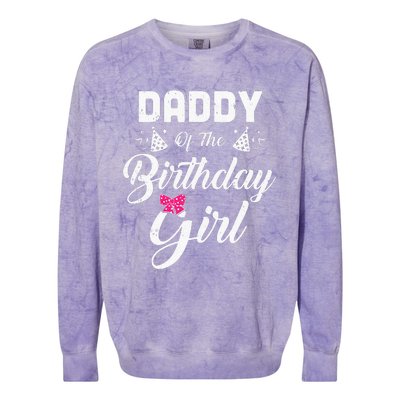 Daddy Of The Birthday Girl Daughter Matching Family For Dad Colorblast Crewneck Sweatshirt