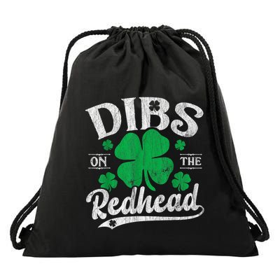Dibs On The Redhead St Patricks Day Drinking Drawstring Bag