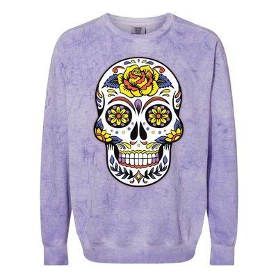 Day Of The Dead Dia De Los Muertos Floral Sugar Skull Colorblast Crewneck Sweatshirt