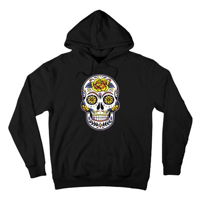 Day Of The Dead Dia De Los Muertos Floral Sugar Skull Hoodie