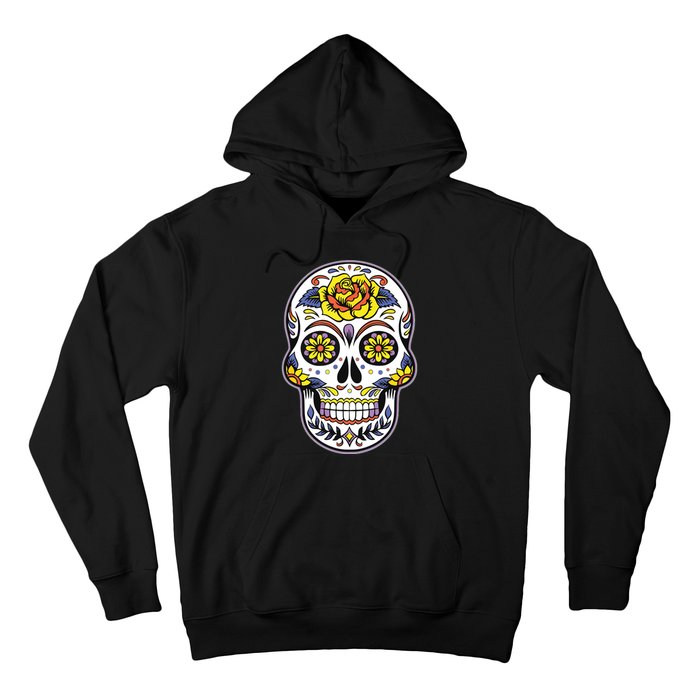 Day Of The Dead Dia De Los Muertos Floral Sugar Skull Hoodie