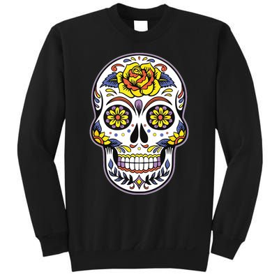 Day Of The Dead Dia De Los Muertos Floral Sugar Skull Sweatshirt