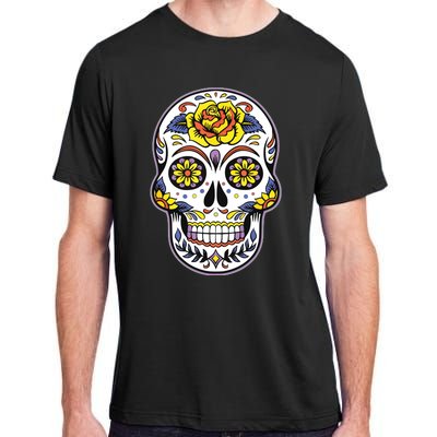 Day Of The Dead Dia De Los Muertos Floral Sugar Skull Adult ChromaSoft Performance T-Shirt