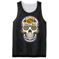 Day Of The Dead Dia De Los Muertos Floral Sugar Skull Mesh Reversible Basketball Jersey Tank