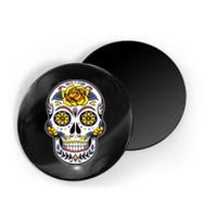 Day Of The Dead Dia De Los Muertos Floral Sugar Skull Magnet