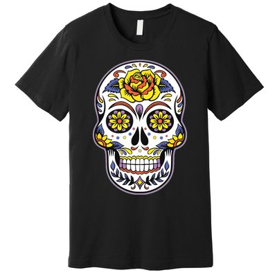 Day Of The Dead Dia De Los Muertos Floral Sugar Skull Premium T-Shirt