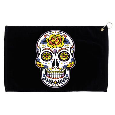 Day Of The Dead Dia De Los Muertos Floral Sugar Skull Grommeted Golf Towel