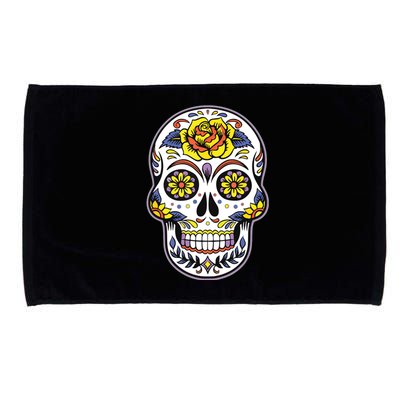 Day Of The Dead Dia De Los Muertos Floral Sugar Skull Microfiber Hand Towel