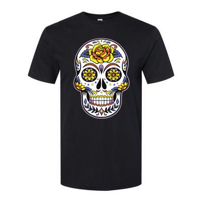 Day Of The Dead Dia De Los Muertos Floral Sugar Skull Softstyle CVC T-Shirt