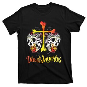 Day Of The Dead Cross Bones Sugar Skull Flower Gift T T-Shirt