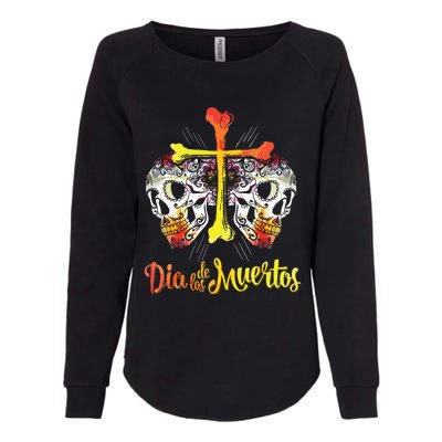 Day Of The Dead Cross Bones Sugar Skull Flower Gift T Womens California Wash Sweatshirt