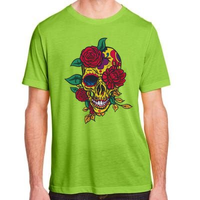 Day Of The Dead Rose Skull Adult ChromaSoft Performance T-Shirt