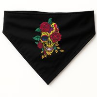 Day Of The Dead Rose Skull USA-Made Doggie Bandana
