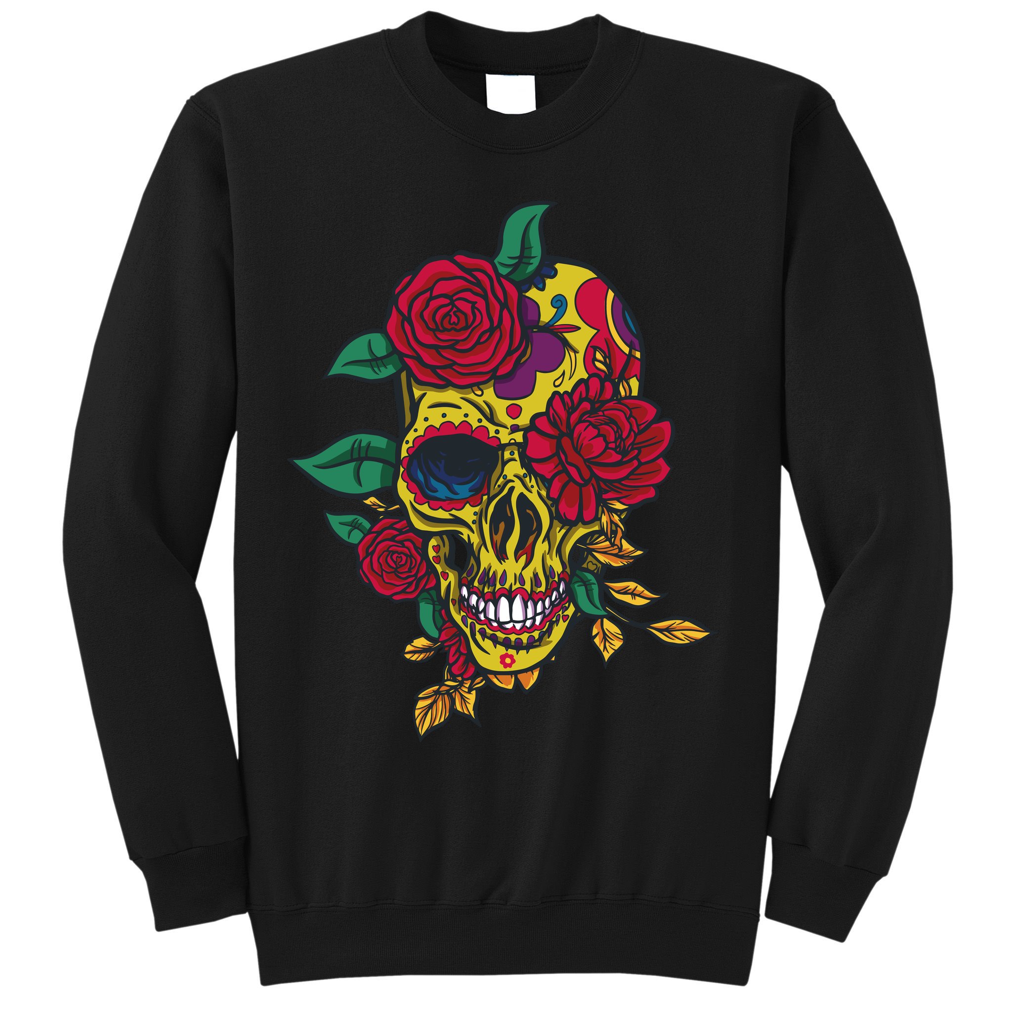 Day Of The Dead Rose Skull Sweatshirt