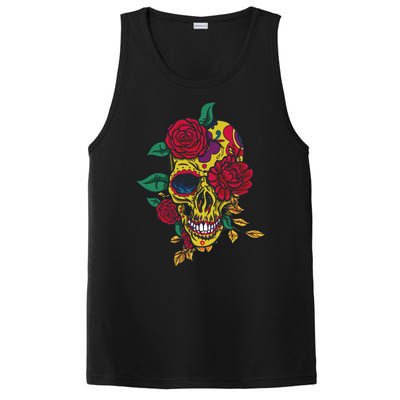 Day Of The Dead Rose Skull PosiCharge Competitor Tank