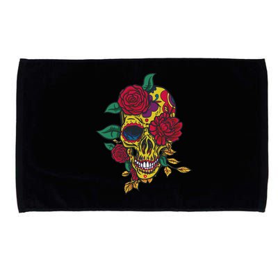 Day Of The Dead Rose Skull Microfiber Hand Towel