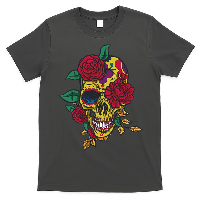 Day Of The Dead Rose Skull T-Shirt