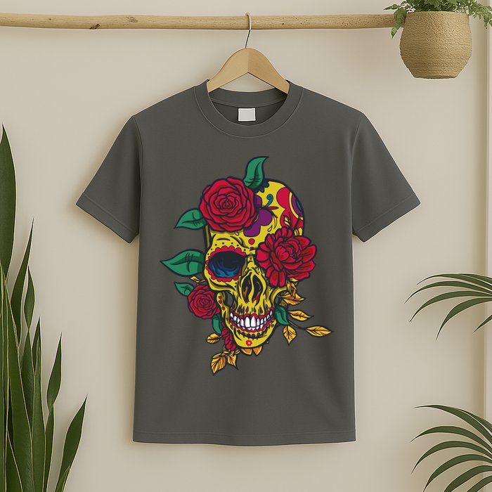 Day Of The Dead Rose Skull T-Shirt