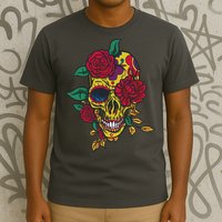 Day Of The Dead Rose Skull T-Shirt