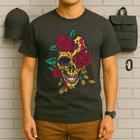 Day Of The Dead Rose Skull T-Shirt